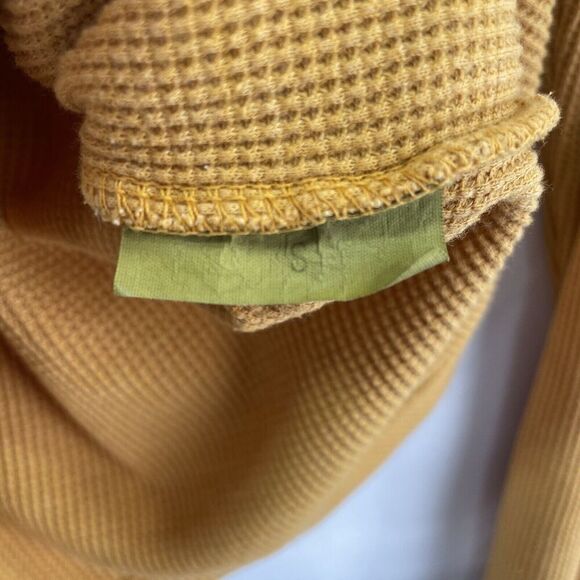 Back When‎ Anthropologie Shirt Womens Small Yellow Thermal Waffle Knit Boho - Picture 10 of 12